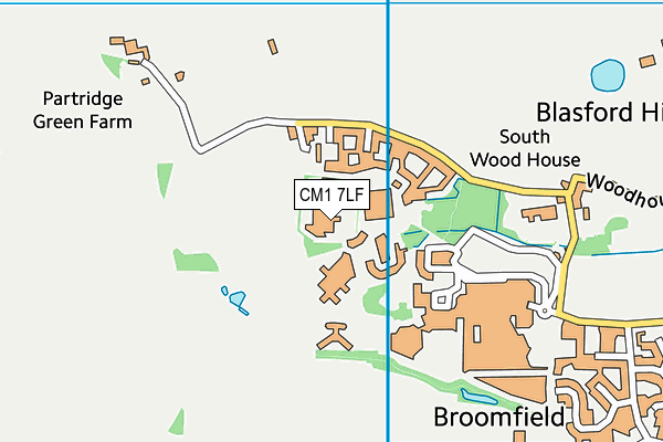 CM1 7LF map - OS VectorMap District (Ordnance Survey)