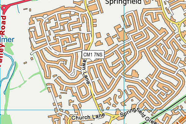CM1 7NS map - OS VectorMap District (Ordnance Survey)