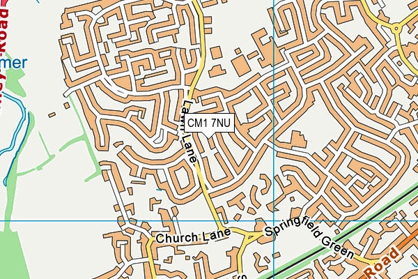 CM1 7NU map - OS VectorMap District (Ordnance Survey)