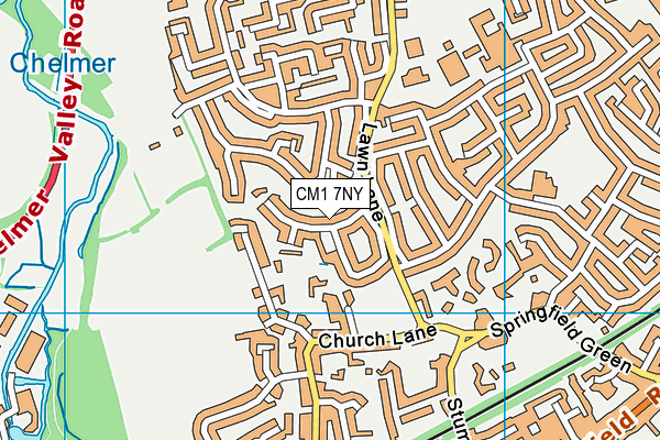 CM1 7NY map - OS VectorMap District (Ordnance Survey)