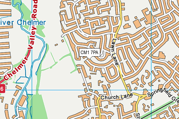 CM1 7PA map - OS VectorMap District (Ordnance Survey)
