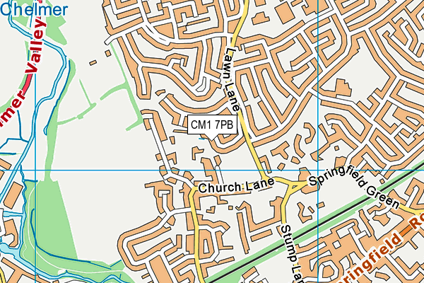 CM1 7PB map - OS VectorMap District (Ordnance Survey)