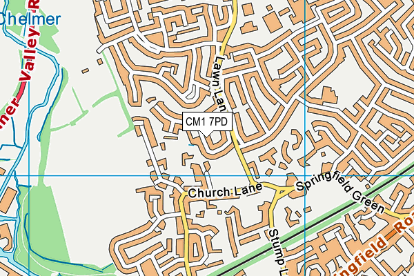 CM1 7PD map - OS VectorMap District (Ordnance Survey)