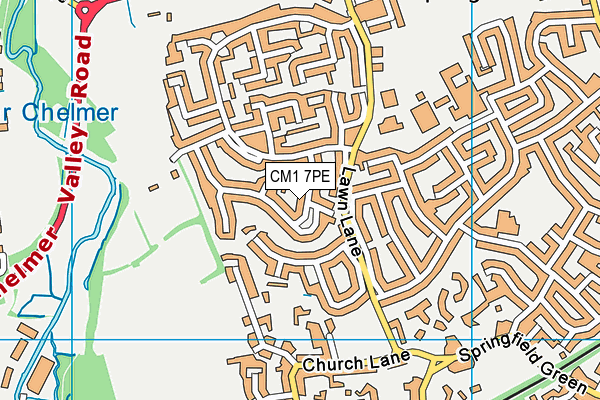 CM1 7PE map - OS VectorMap District (Ordnance Survey)