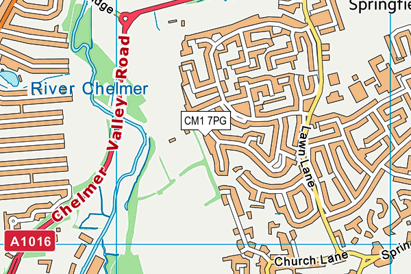 CM1 7PG map - OS VectorMap District (Ordnance Survey)