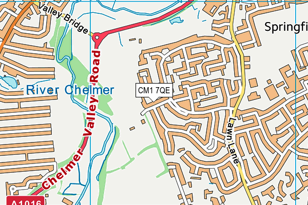 Springfield Hall Park map (CM1 7QE) - OS VectorMap District (Ordnance Survey)
