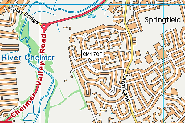 CM1 7QF map - OS VectorMap District (Ordnance Survey)
