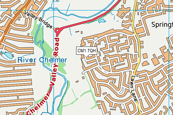 CM1 7QH map - OS VectorMap District (Ordnance Survey)