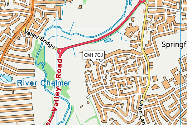 CM1 7QJ map - OS VectorMap District (Ordnance Survey)