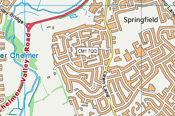 CM1 7QQ map - OS VectorMap District (Ordnance Survey)