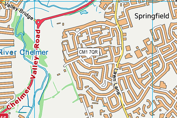 CM1 7QR map - OS VectorMap District (Ordnance Survey)