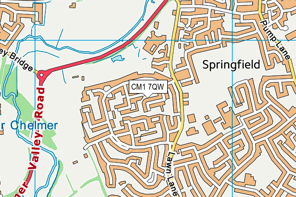 CM1 7QW map - OS VectorMap District (Ordnance Survey)