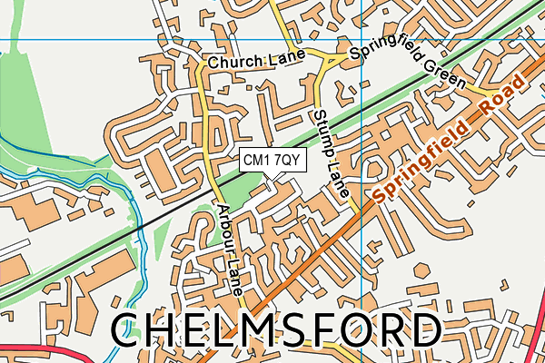CM1 7QY map - OS VectorMap District (Ordnance Survey)