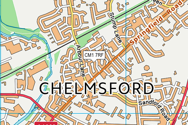 CM1 7RF map - OS VectorMap District (Ordnance Survey)