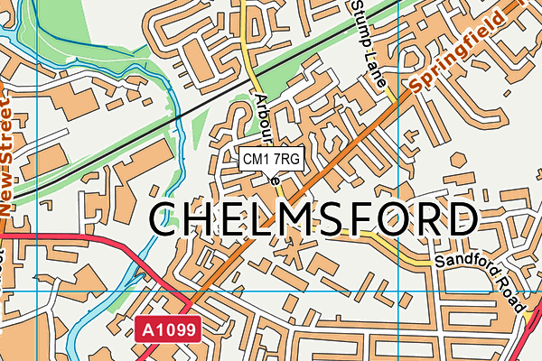 CM1 7RG map - OS VectorMap District (Ordnance Survey)