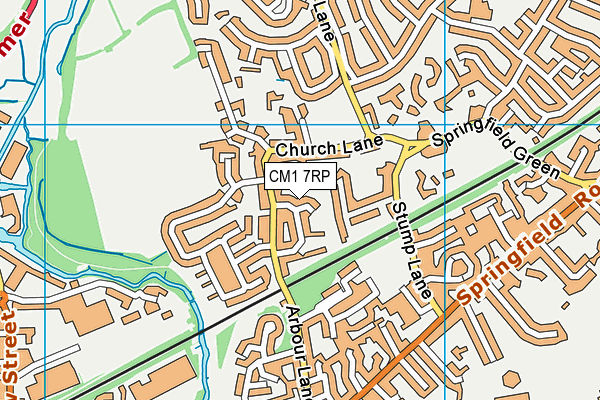 CM1 7RP map - OS VectorMap District (Ordnance Survey)