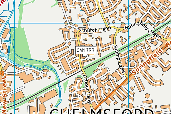 CM1 7RR map - OS VectorMap District (Ordnance Survey)