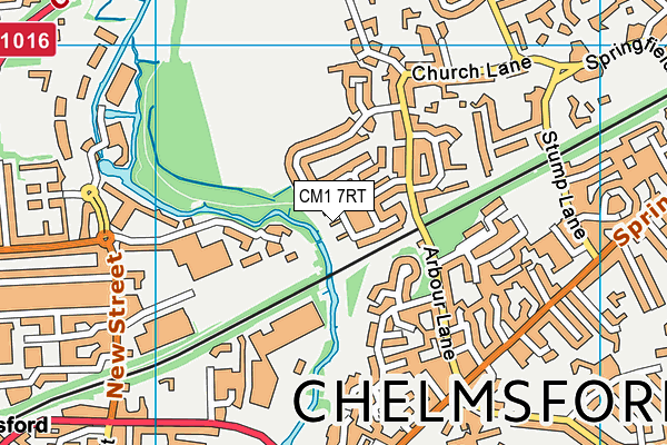 CM1 7RT map - OS VectorMap District (Ordnance Survey)