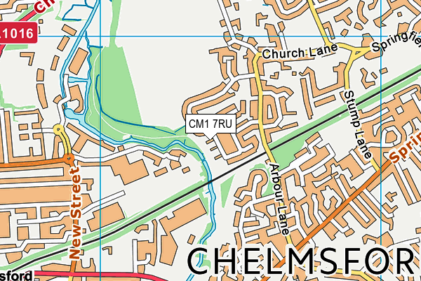 CM1 7RU map - OS VectorMap District (Ordnance Survey)