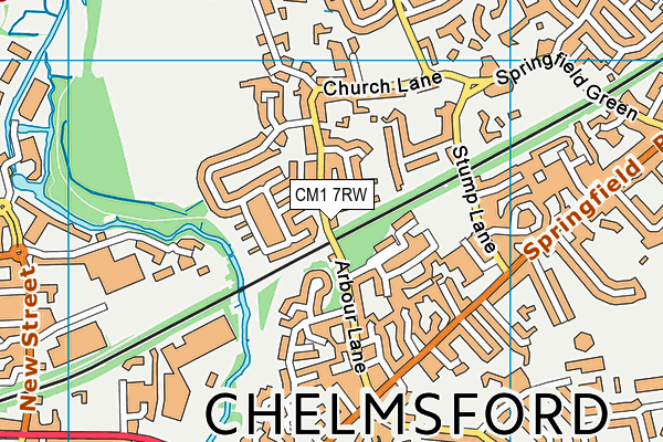 CM1 7RW map - OS VectorMap District (Ordnance Survey)