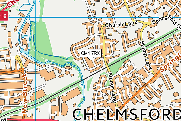 CM1 7RX map - OS VectorMap District (Ordnance Survey)