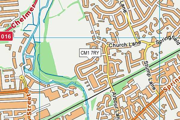 CM1 7RY map - OS VectorMap District (Ordnance Survey)