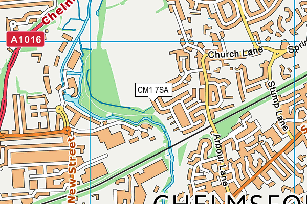 CM1 7SA map - OS VectorMap District (Ordnance Survey)