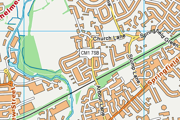 CM1 7SB map - OS VectorMap District (Ordnance Survey)