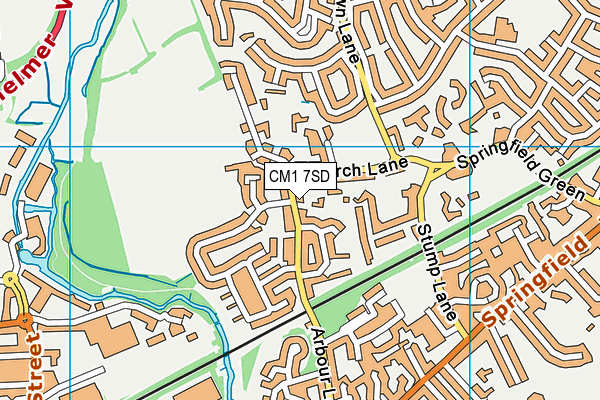 CM1 7SD map - OS VectorMap District (Ordnance Survey)