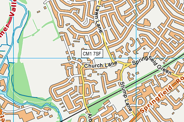 CM1 7SF map - OS VectorMap District (Ordnance Survey)