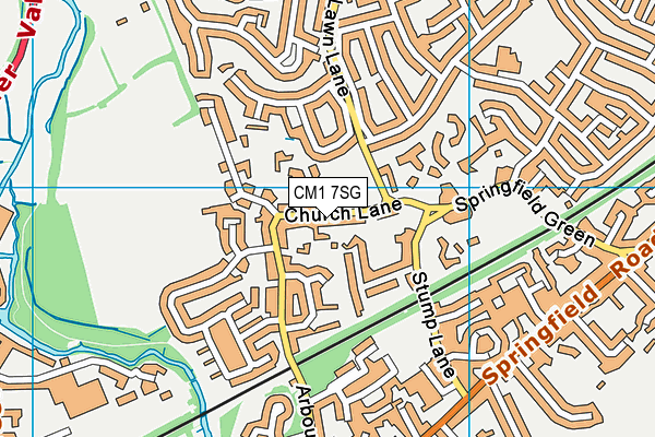 CM1 7SG map - OS VectorMap District (Ordnance Survey)