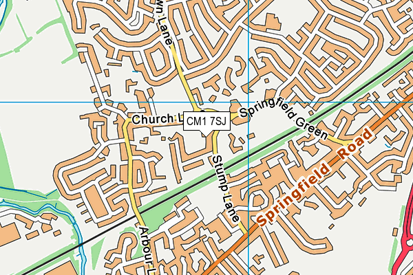 CM1 7SJ map - OS VectorMap District (Ordnance Survey)