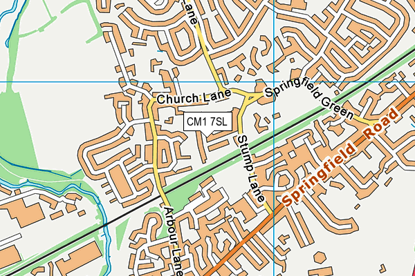 CM1 7SL map - OS VectorMap District (Ordnance Survey)