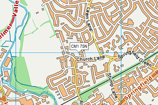 CM1 7SN map - OS VectorMap District (Ordnance Survey)