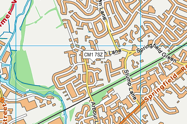CM1 7SZ map - OS VectorMap District (Ordnance Survey)