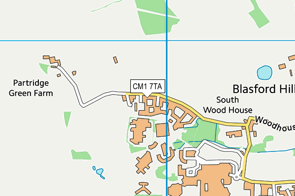 CM1 7TA map - OS VectorMap District (Ordnance Survey)