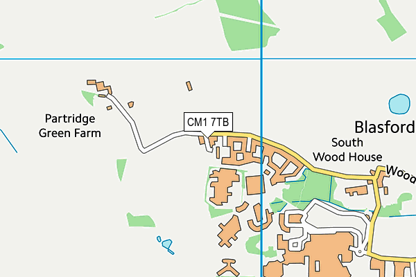 CM1 7TB map - OS VectorMap District (Ordnance Survey)