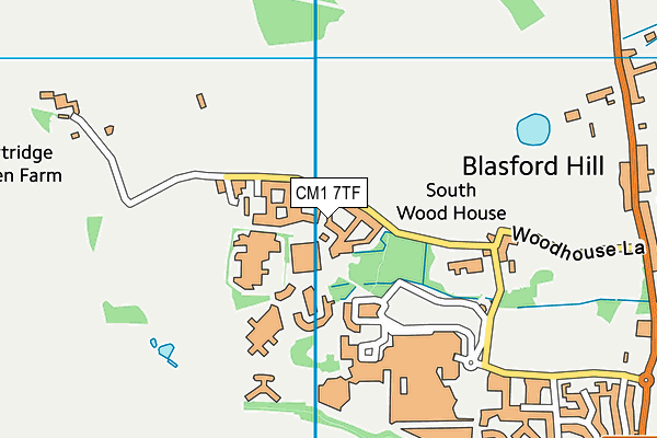 CM1 7TF map - OS VectorMap District (Ordnance Survey)