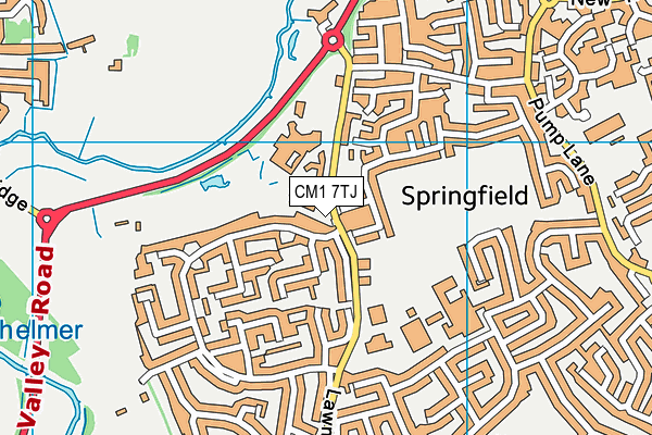 CM1 7TJ map - OS VectorMap District (Ordnance Survey)