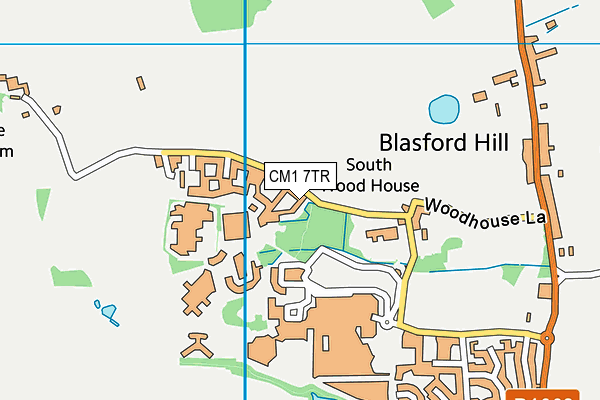 CM1 7TR map - OS VectorMap District (Ordnance Survey)