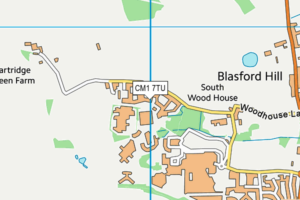 CM1 7TU map - OS VectorMap District (Ordnance Survey)