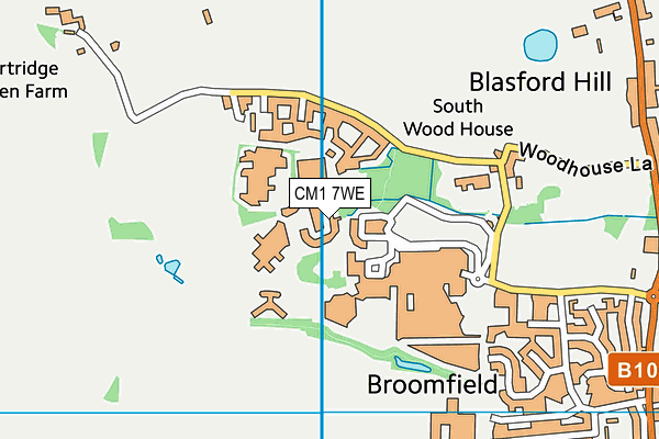 CM1 7WE map - OS VectorMap District (Ordnance Survey)