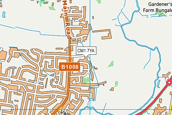 CM1 7YA map - OS VectorMap District (Ordnance Survey)