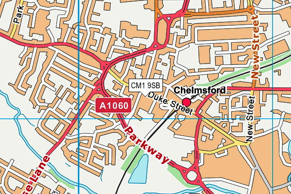 CM1 9SB map - OS VectorMap District (Ordnance Survey)