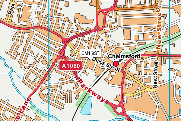 CM1 9ST map - OS VectorMap District (Ordnance Survey)