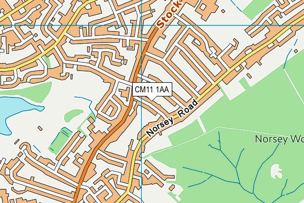 CM11 1AA map - OS VectorMap District (Ordnance Survey)