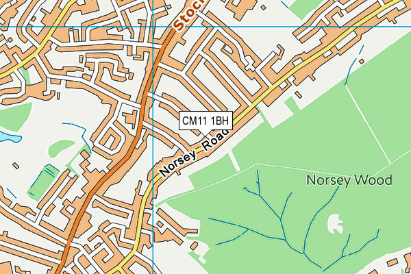 CM11 1BH map - OS VectorMap District (Ordnance Survey)