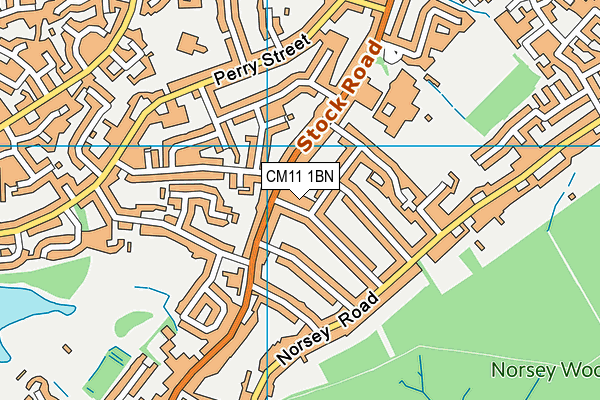 CM11 1BN map - OS VectorMap District (Ordnance Survey)