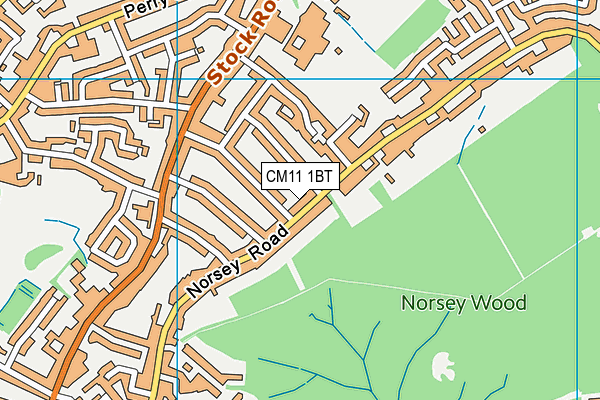 CM11 1BT map - OS VectorMap District (Ordnance Survey)