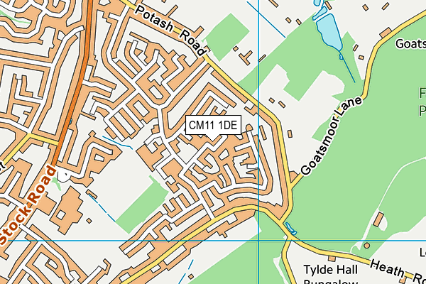 CM11 1DE map - OS VectorMap District (Ordnance Survey)